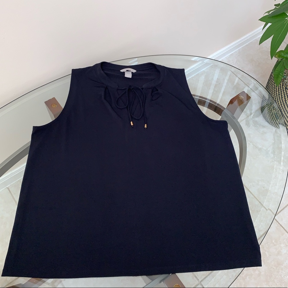 H&M WOMENS NAVY BLUE BLOUSE
